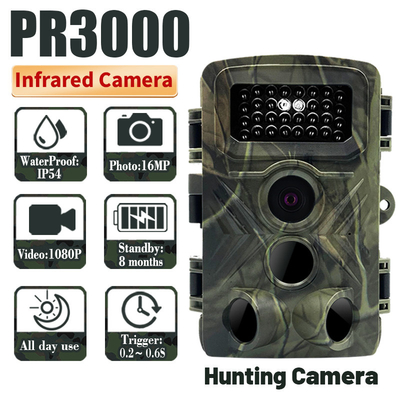 30FPS videohd-LEIDENE van de Sleepcamera 16MP Resolution 34pcs IRL Infrarode de Jachtcamera