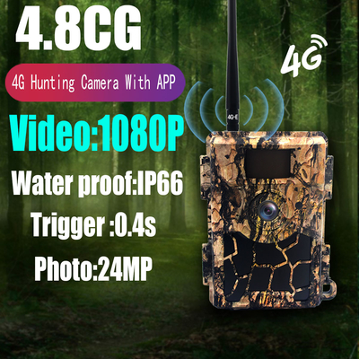 4.8CG mobiele Sleepcamera SIM Card 4G Lte CMOS 24MP